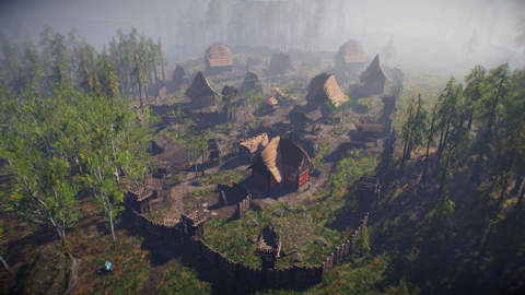 Screenshot of a Viking settlement from above